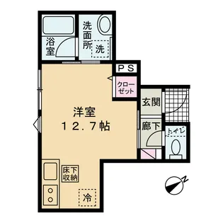 エスワンハイツ古淵【1階】の間取り