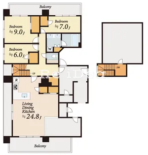 ザ・パークハビオ代々木【9階】の間取り