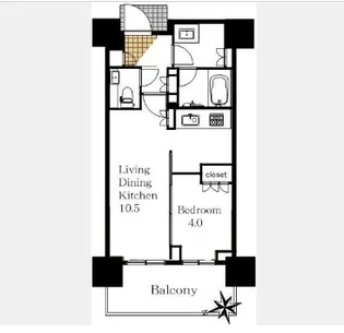 ウェリス六本木【16階】の間取り