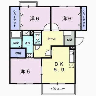 シティ・ウィンズB【1階】の間取り