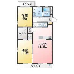 ベルエール三好丘【3階】の間取り