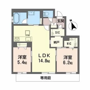 アルフラット南観音II【1階】の間取り