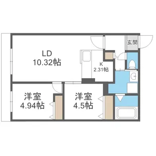 S-RESIDENCE医大南altier【2階】の間取り