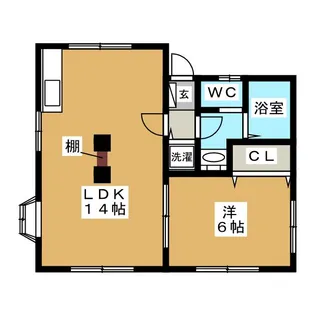 ハイツ内山B【1階】の間取り