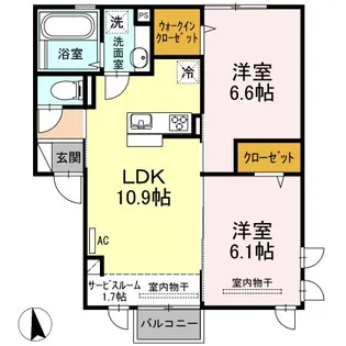 トロワーズ湘南VII【2階】の間取り