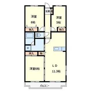 ディアレンス浦和【2階】の間取り