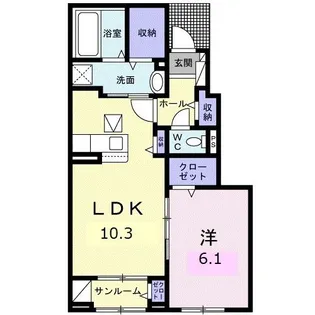 アイプレイス敦賀【1階】の間取り