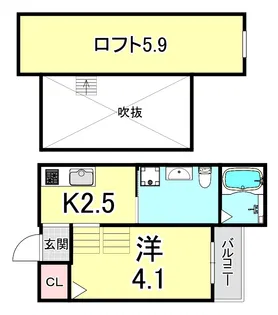 シャイニー西舞子【1階】の間取り