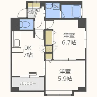クラッセ北大通り【5階】の間取り