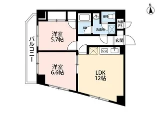 エーシーフィールズ【4階】の間取り