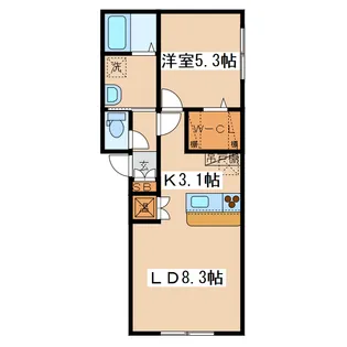 キュアラ【1階】の間取り