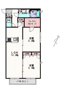 シャンベール十日市場【2階】の間取り