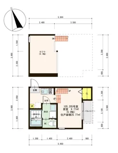 ハーモニーテラス千早【2階】の間取り