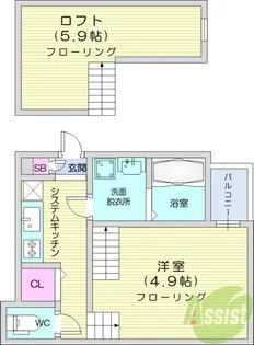 カーサフィオーレW【2階】の間取り