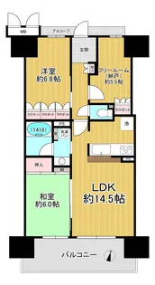 シャルマンフジスマート荒本ステーションブライト【14階】の間取り