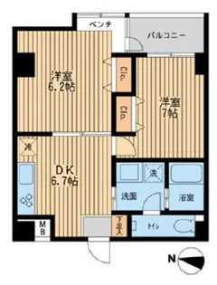 ロフティー平井【2階】の間取り