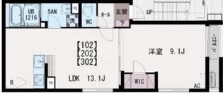 (仮)イクシオ本木東町【3階】の間取り