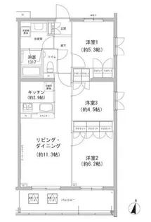 ヒューリックコート雪が谷【2階】の間取り