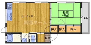 コーポ御堂【1階】の間取り