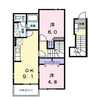 ラフィネA【2階】の間取り