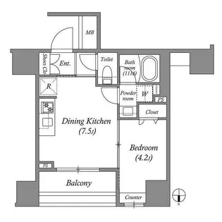 ACP Residence 中野新橋【3階】の間取り