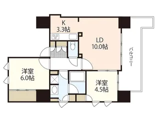 ソシオ ザ・プライド新白島【3階】の間取り