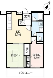 URシティハイツ日野旭が丘【2階】の間取り