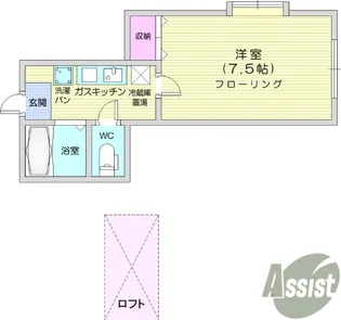 ホワイトキャッスル北仙台【2階】の間取り