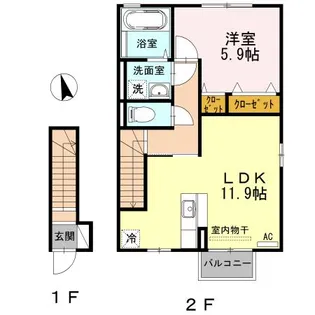 リクラ・クレマチス B棟【2階】の間取り