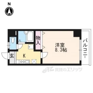 ハウスセゾン四条通【9階】の間取り
