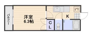 シャルムパレスB【2階】の間取り