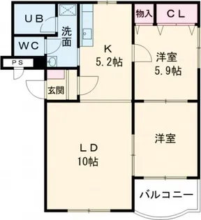 レジデンスクロスロード【2階】の間取り