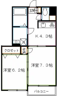 コンフォートレジデンス【2階】の間取り