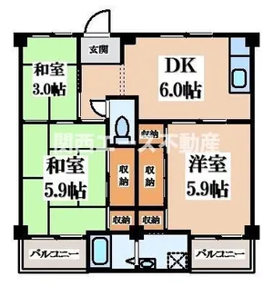 ビレッジハウス見瀬【3階】の間取り