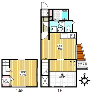 ウィステリア千早【1階】の間取り