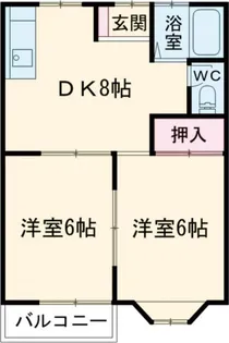 リバーサイドハイツ【1階】の間取り