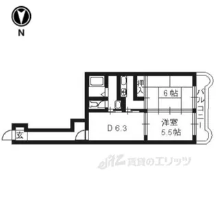 シャルム西洞院【4階】の間取り