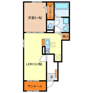 グリュックハイム【1階】の間取り