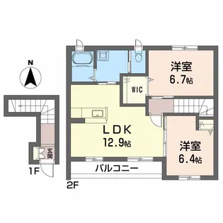 シャーメゾン ジェルメ A棟【2階】の間取り