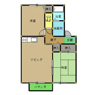 リッツハウスMARUCHU B棟【2階】の間取り