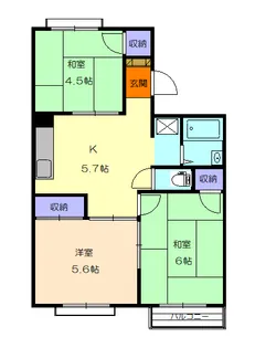 第一堂坂ハイツ【3階】の間取り