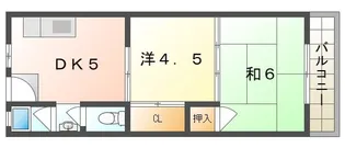 香里園ハイツ【1階】の間取り