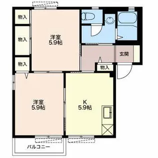 サンモールS A【2階】の間取り