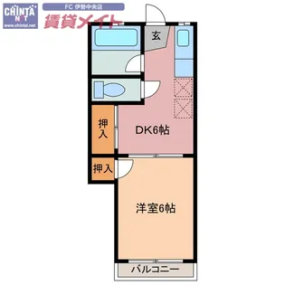 昭和レトロアパート1【2階】の間取り