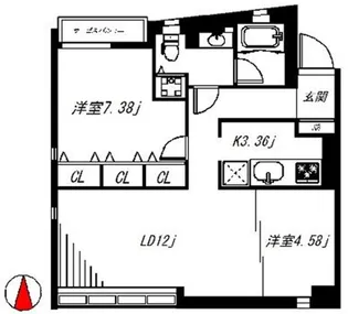 デンフラット南平台【3階】の間取り