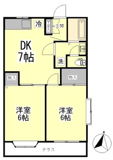 グランデ・ロータス壱番館【1階】の間取り