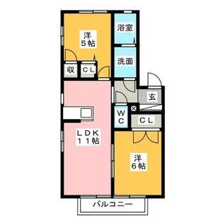 ファミーユ殿池A【2階】の間取り