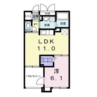 埼玉県所沢市青葉台【アパート】の間取り