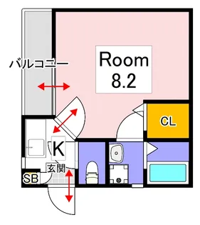 クレフラスト北長瀬B棟【1階】の間取り