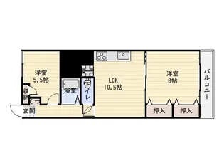 2LDKの間取り画像